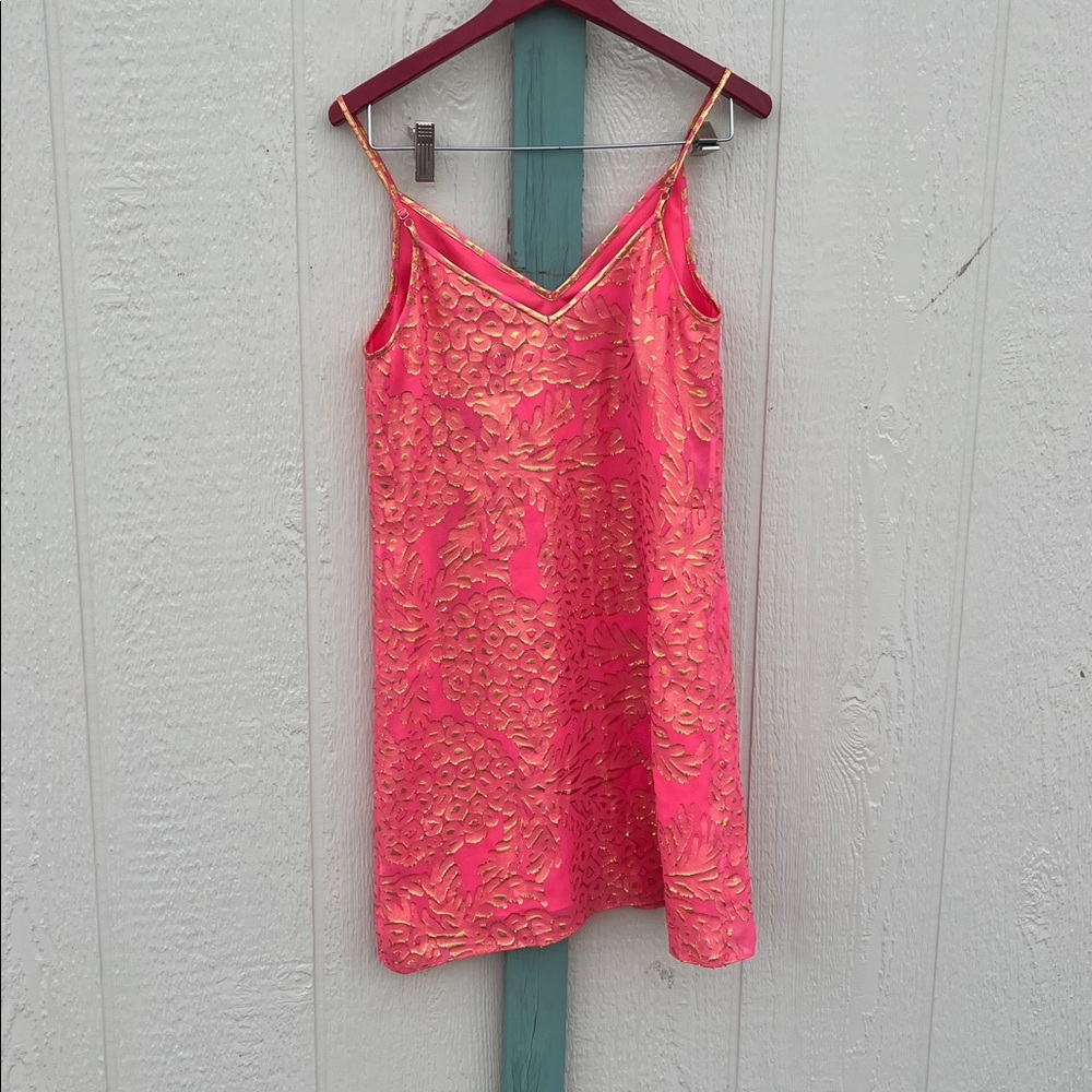 Lilly Pulitzer Lela Silk Slip Dress – Coral Reef Pineapple Clip - Picture 8 of 16